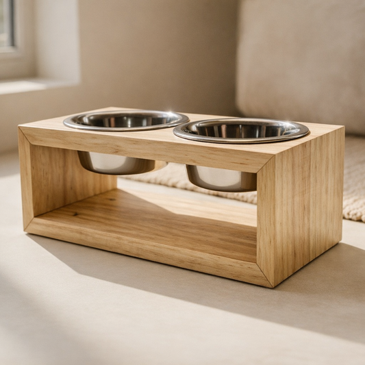 Comedouro Duplo Inox | Alimentação Prática e Sofisticada — AMYRA™