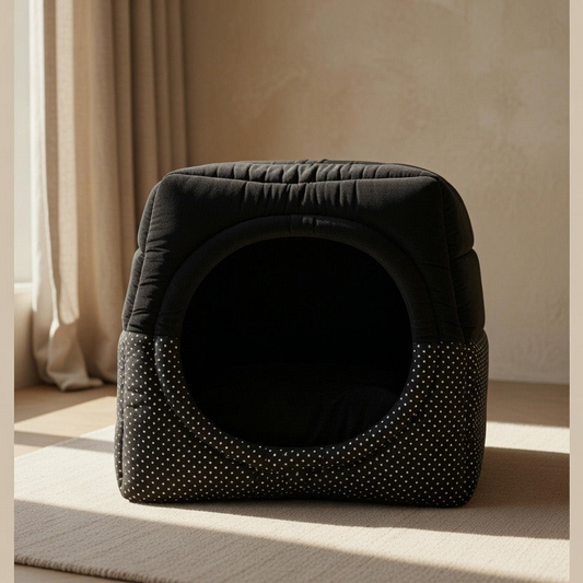 Cama Iglu Poá Preto | Refúgio Aconchegante — AMYRA™